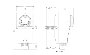 domestic pipe and cylinder thermostat drawing